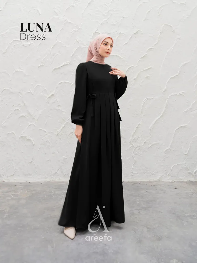 Abaya Modern Aesthetic Hitam Polos Remaja Mewah Elegan Import