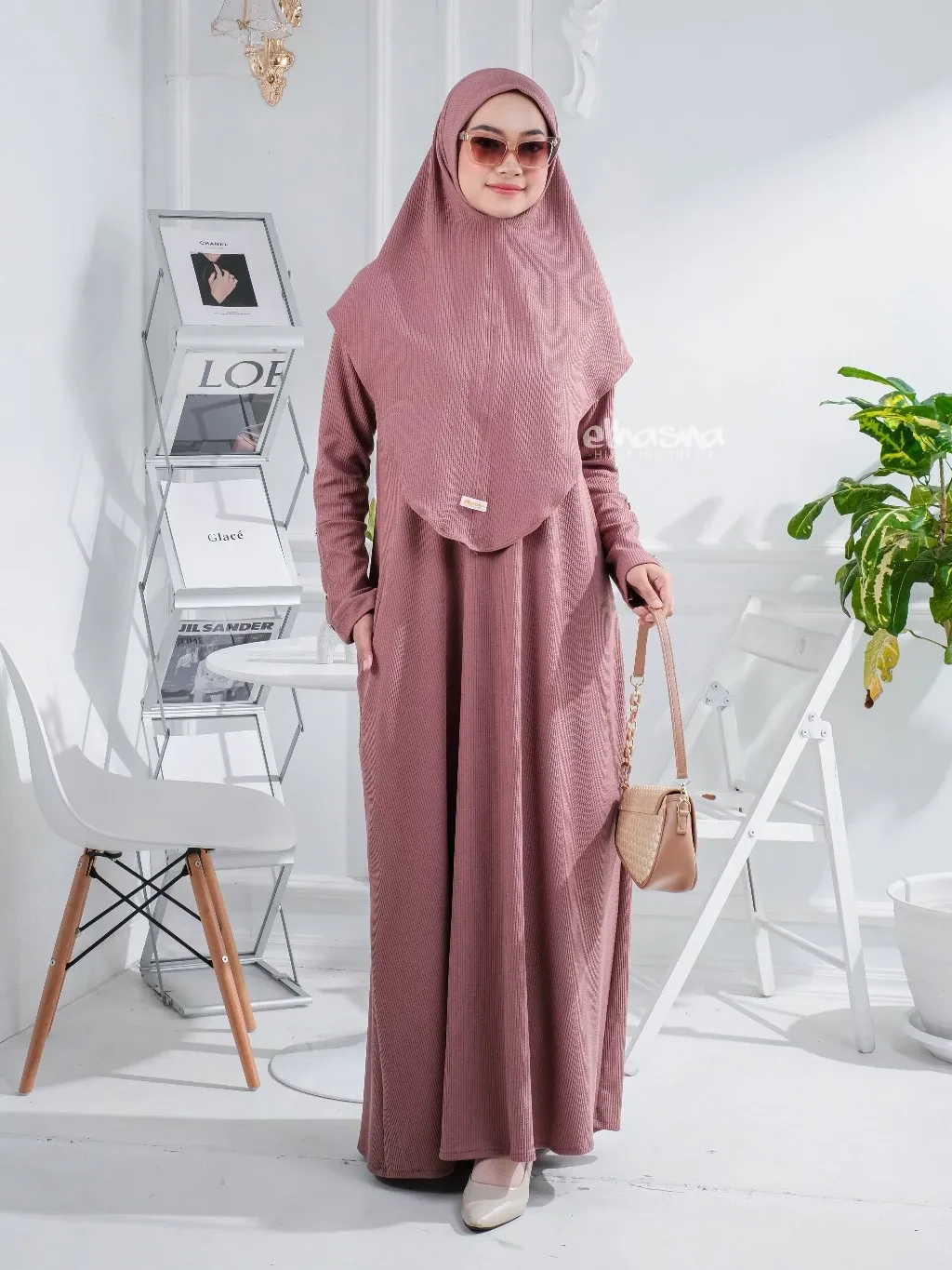 Abaya Set Gamis Muslim Allura Knit Premium