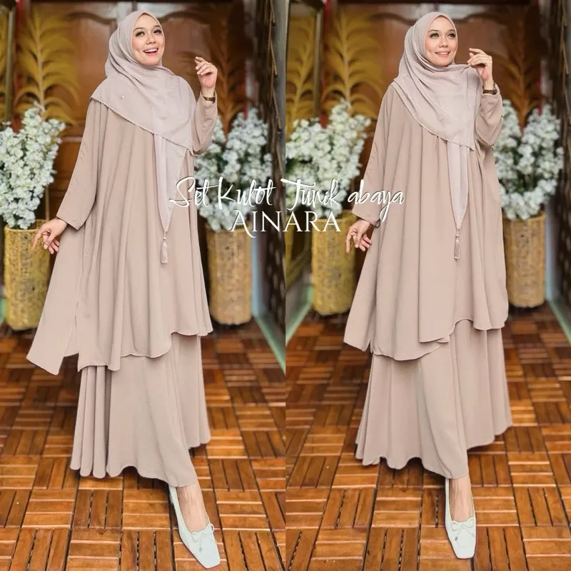 Ainara Tunik Set - Atasan dan Celana Kulot Palazzo Wanita Muslimah