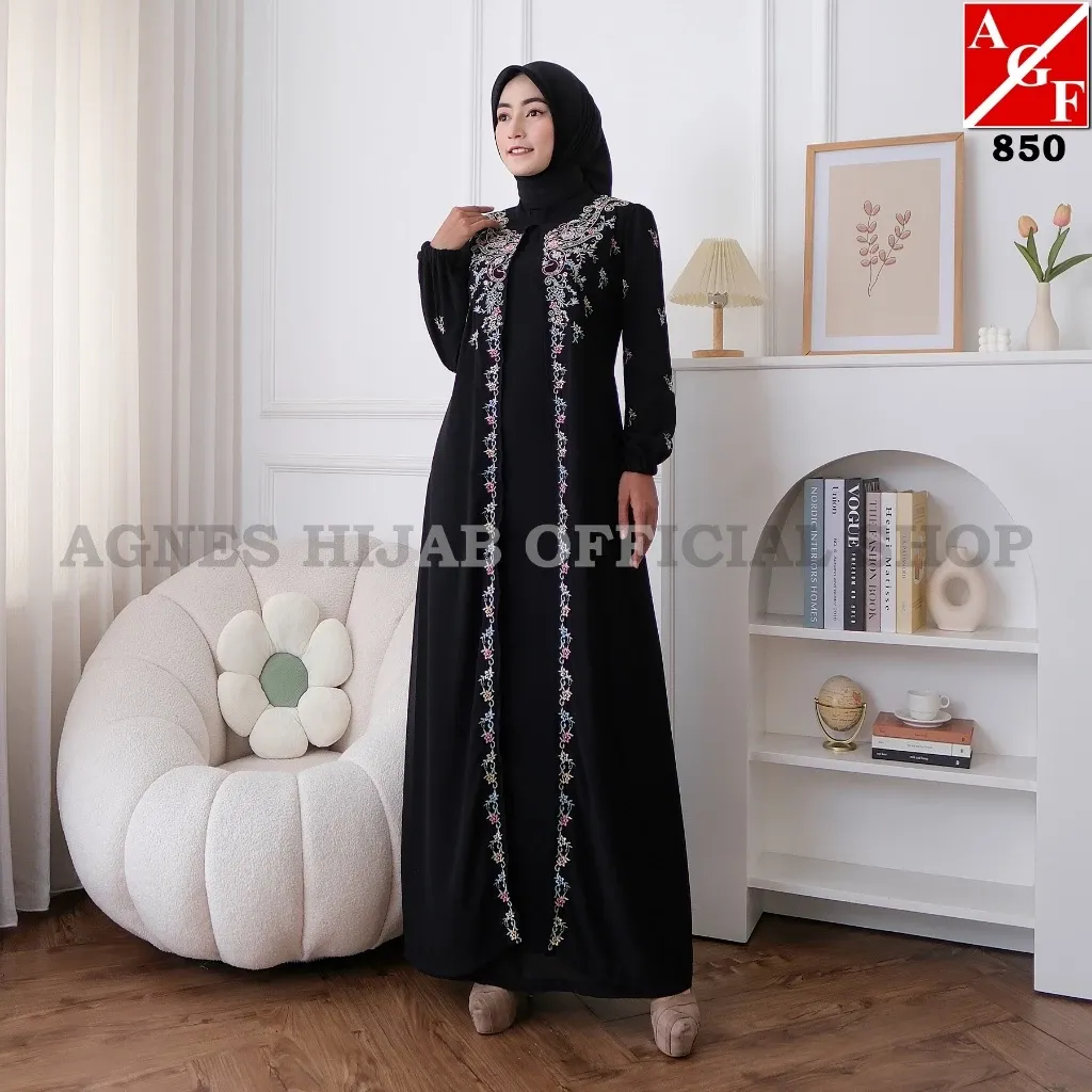 Aiza Dress Gamis Putih Premium 2025 Model Baru Elegan Cerutty Renda Abaya Muslim Wanita Mewah
