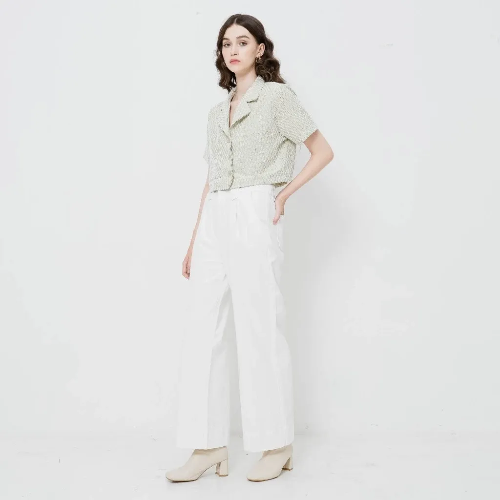 Atasan Wanita Crop Lengan Pendek Cath