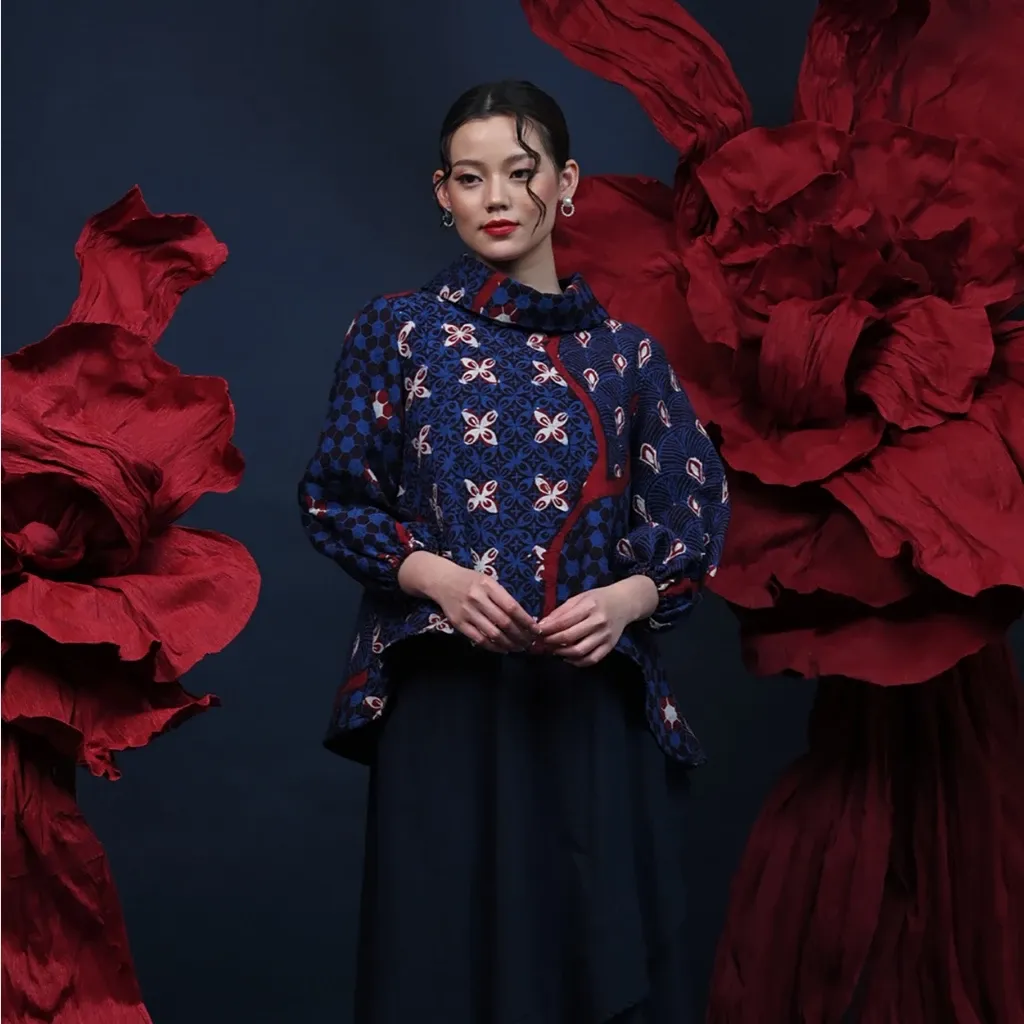 Baju Kerja Blouse Batik Wanita Modern T3639