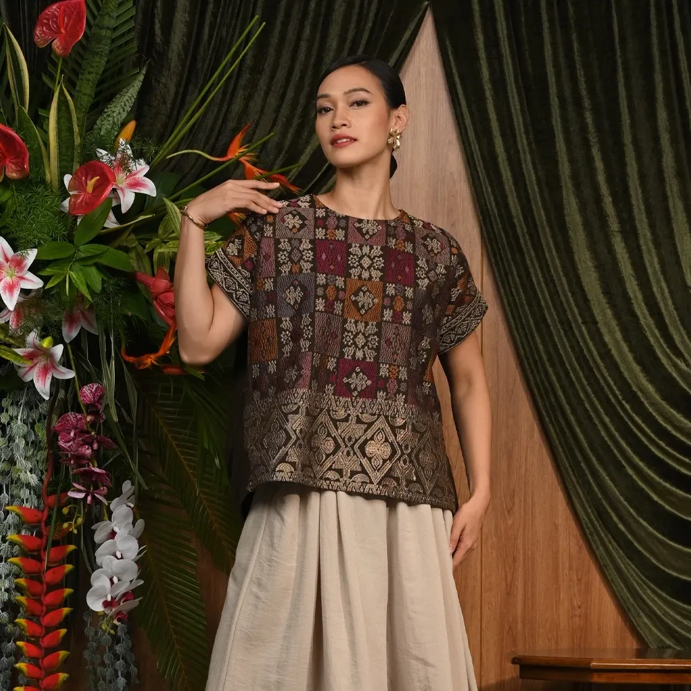 Batik Blouse Wanita Modern Nona Rara T3518