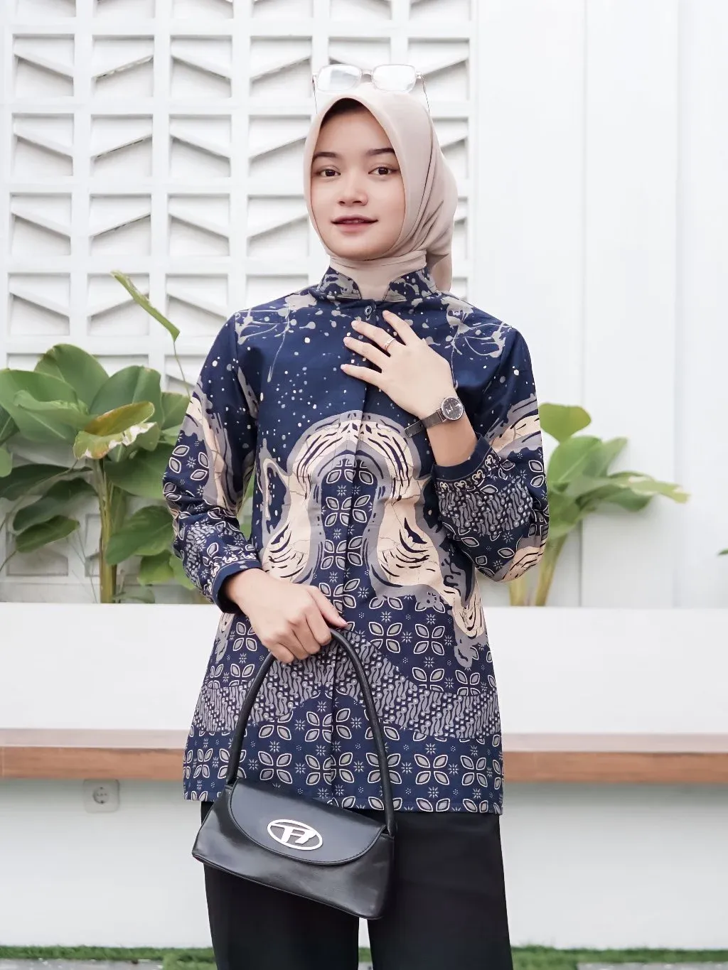 Batik Blus Wanita Lengan Panjang Kerja Kantor Premium