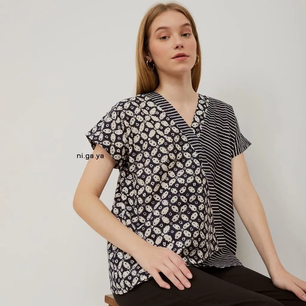 Batik Mirtha Top Blouse Wanita Lengan Pendek