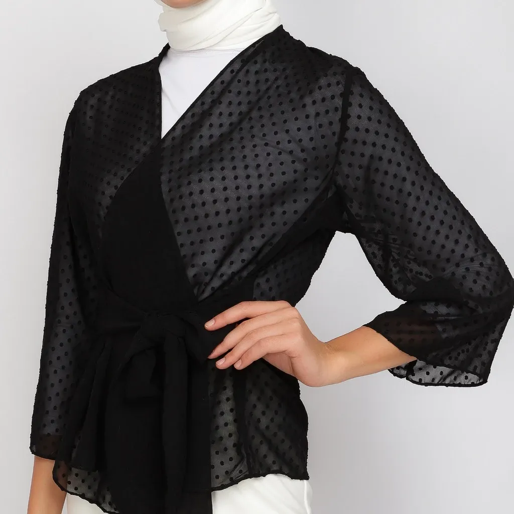 Black Clara Kimono Wanita Pesta Muslim