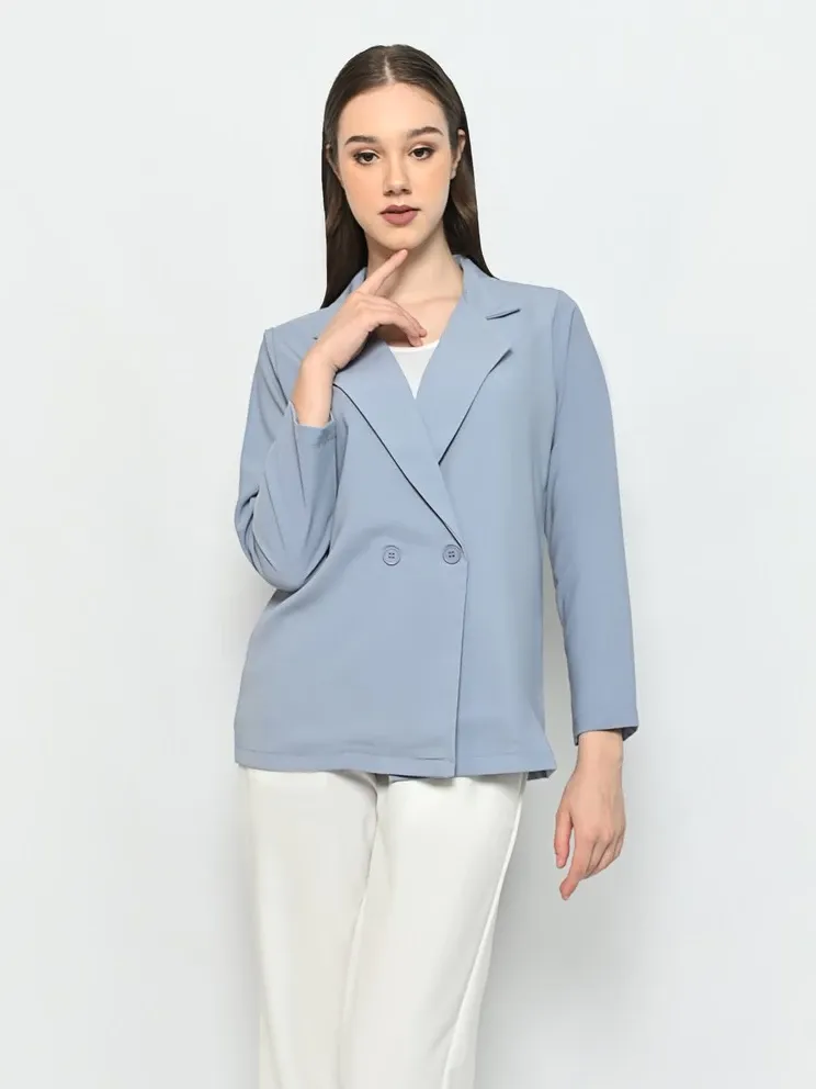 Blazer Wanita Casual 6859 Polos Lengan Panjang