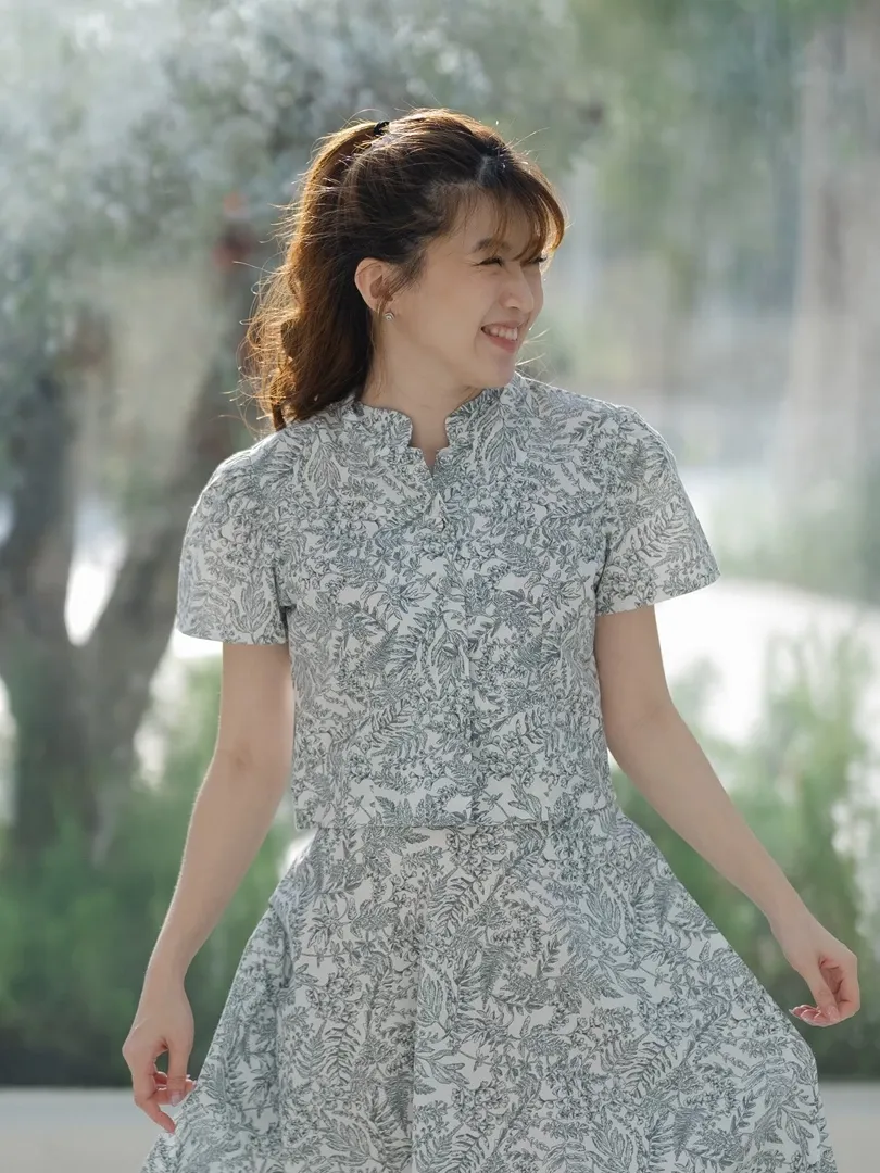 Blus Rachel Beatrice Clothing - Crop Top Polkadot
