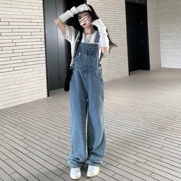 Celana Denim Suspenders High Waist 0060