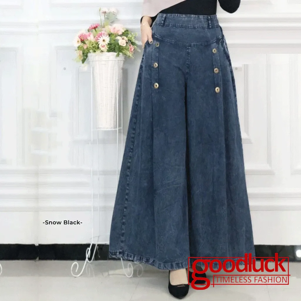 Celana Kulot Jeans Jumbo Wanita Muslimah Terbaru