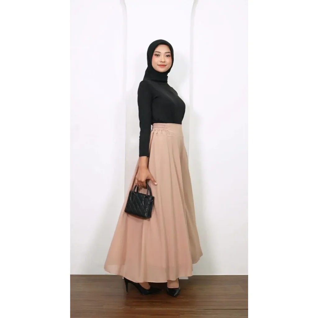 Celana Kulot Panjang Wanita Muslimah Palazzo Sifon