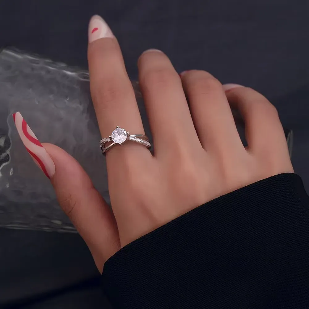 Cincin Wanita Berlian Moissanit Gold Plated
