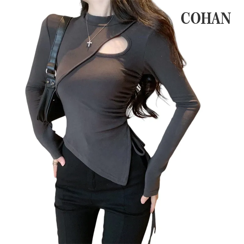 Cohan DS067 Crop Top Wanita Lengan Panjang Slimbody S/M/L