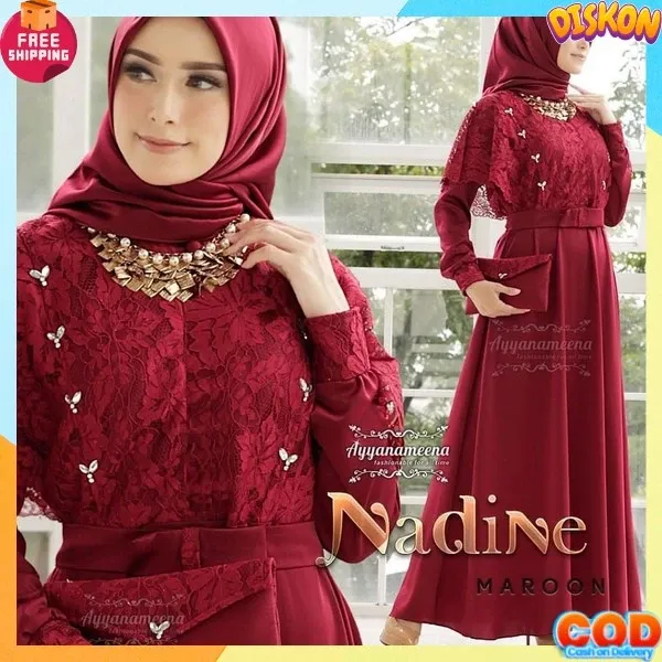 Dress Pesta Long Dress Wanita Murah Maxi Dress Remaja Dewasa Dress Muslim Mewah Premium Baju Gamis Syar'i Kekinian Jumbo Marisha Maxi Baju Kondangan