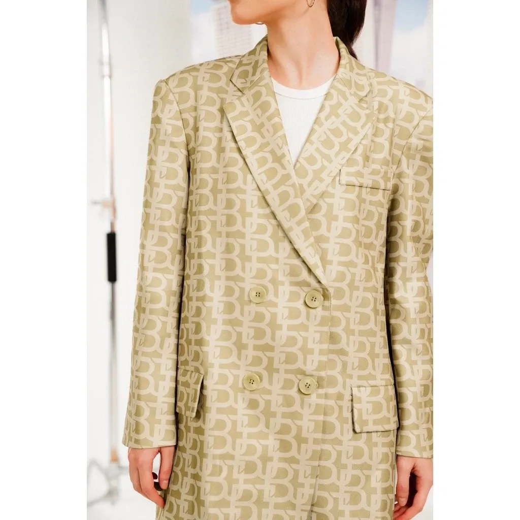 Everly Monogram Blazer - Taupe