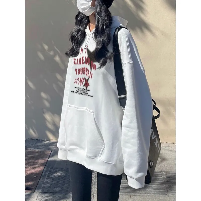 Forteid Oversize Hoodie Wanita Korean Style