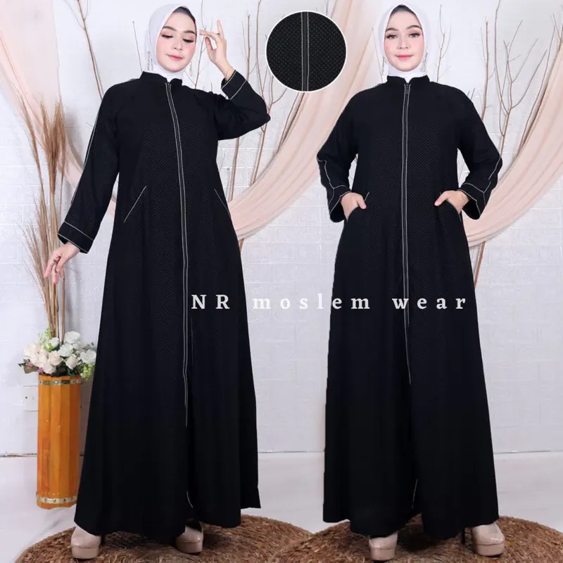 Gamis Abaya Arab Hitam Modern untuk Umroh