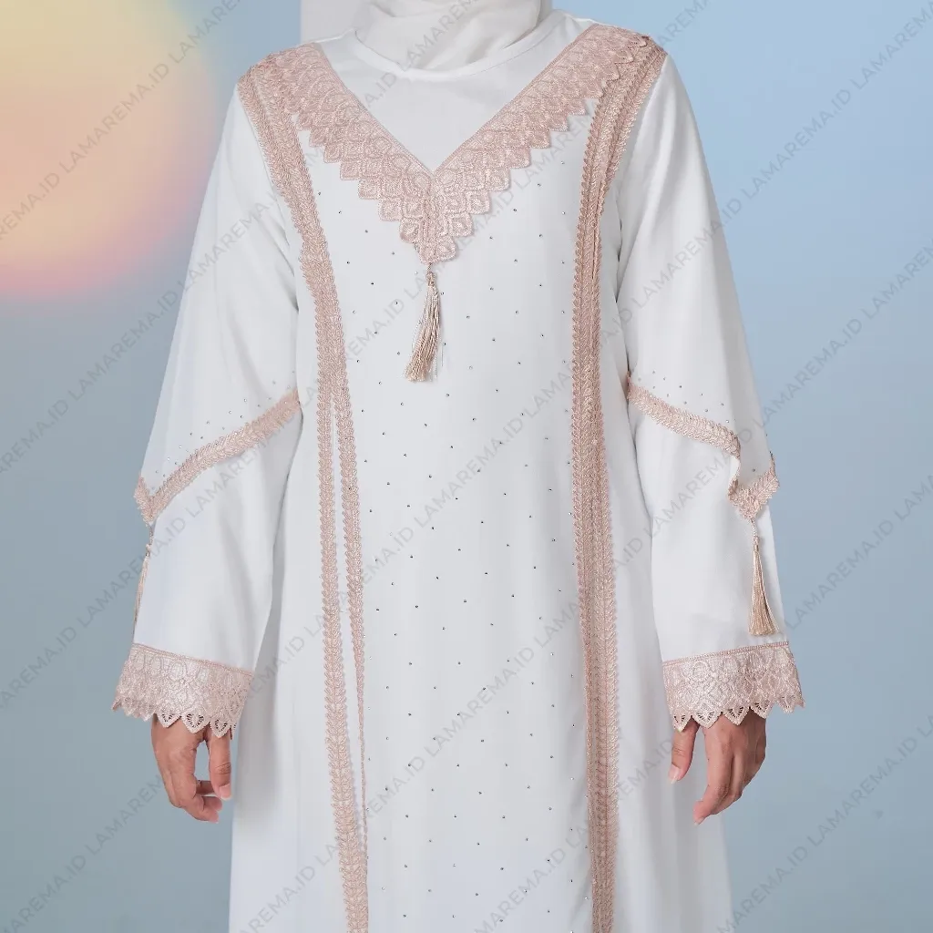 Gamis Abaya Putih Syari Wanita Muslim Modern