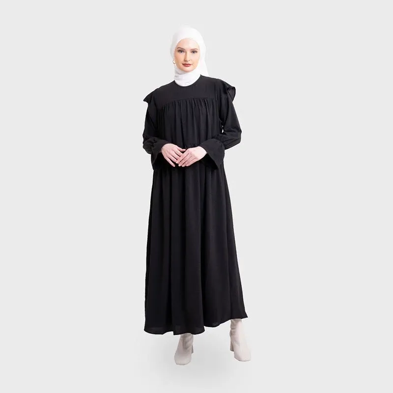 Hanna Maxi Dress Gamis Wanita Rok Hitam Casual Formal