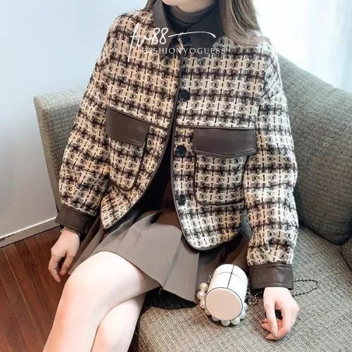 Jaket Wanita Oversize Kulit Premium Lengan Panjang All Size Fit to XL