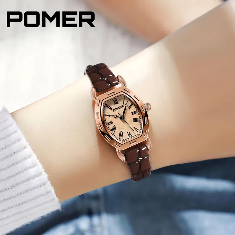Jam Tangan Wanita Klasik Anti Air POMER Kuarsa Tali Kulit