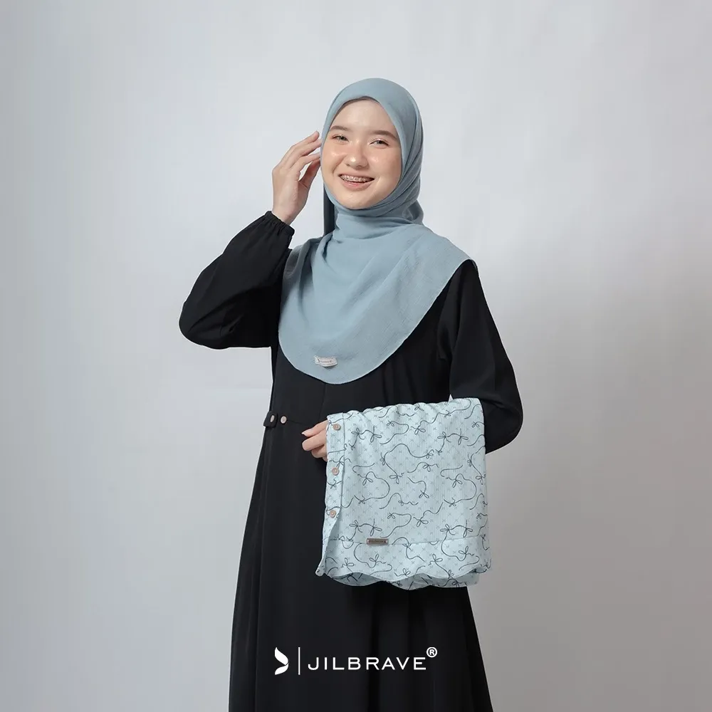 JILBRAVE Cassiy Dress Gamis Wanita 2 in 1 Motif Pita Casual