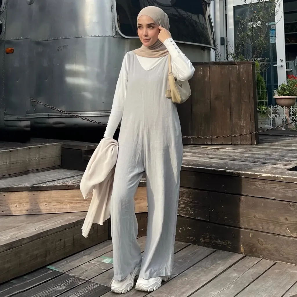 Jumpsuit Linen Wanita Lozy Hijab Jonna
