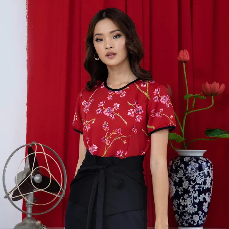 Jumpsuit Wanita Eclaire Xiu Grande Scuba Cheongsam S-L XL
