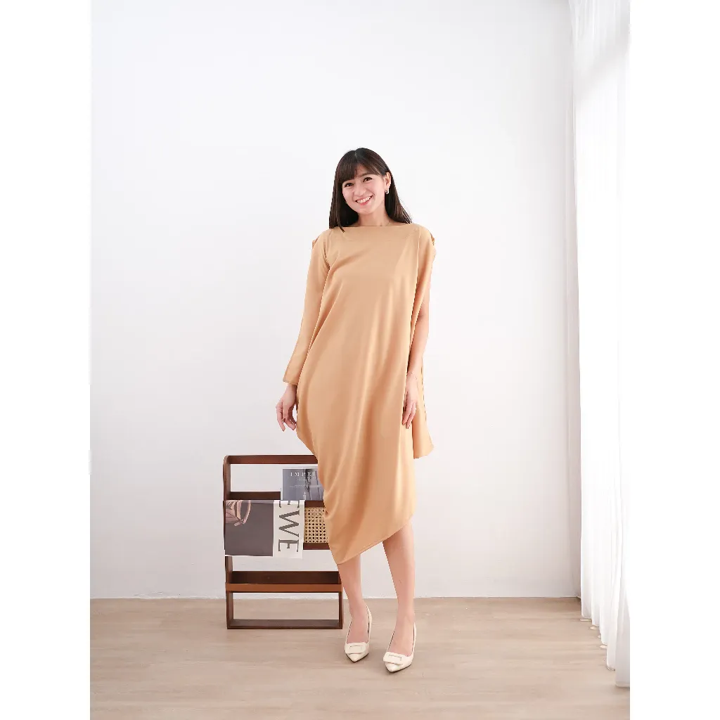 Kaftan Asimetris Batik Wanita Satin All Size