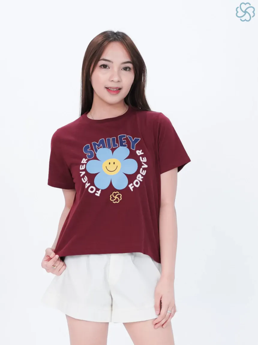 Kaos Croptop Wanita FOREVER SWEET Cotton Comfort