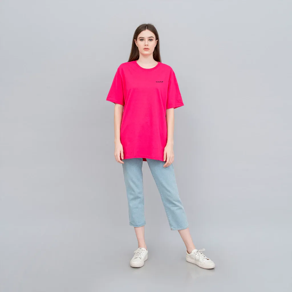 Kaos Polos Pendek Wanita Pink Fanta Size S-4XL