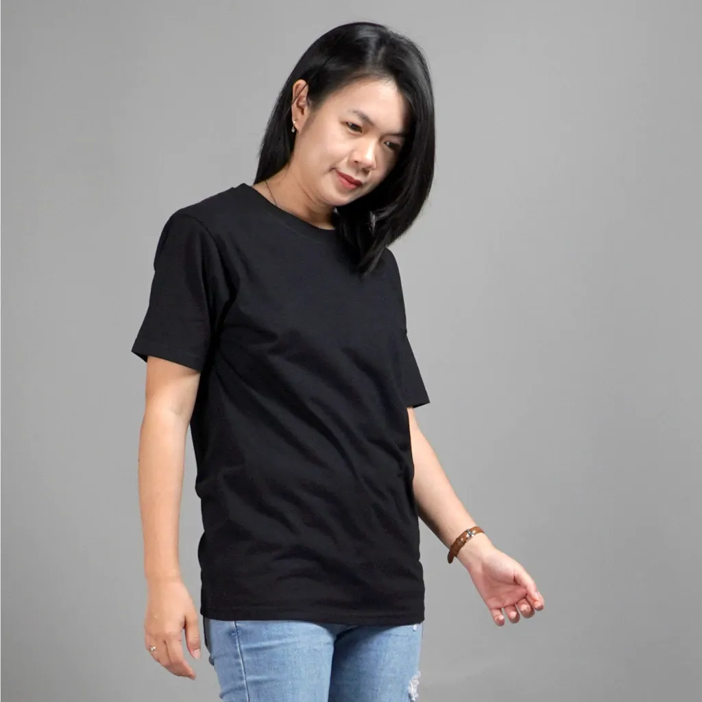 Kaos Wanita Okechuku UNILO Ukuran S - Polos Katun Hitam