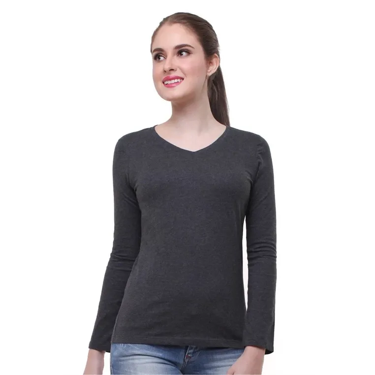 Kaos Wanita Slim Fit Polos Hitam LGS