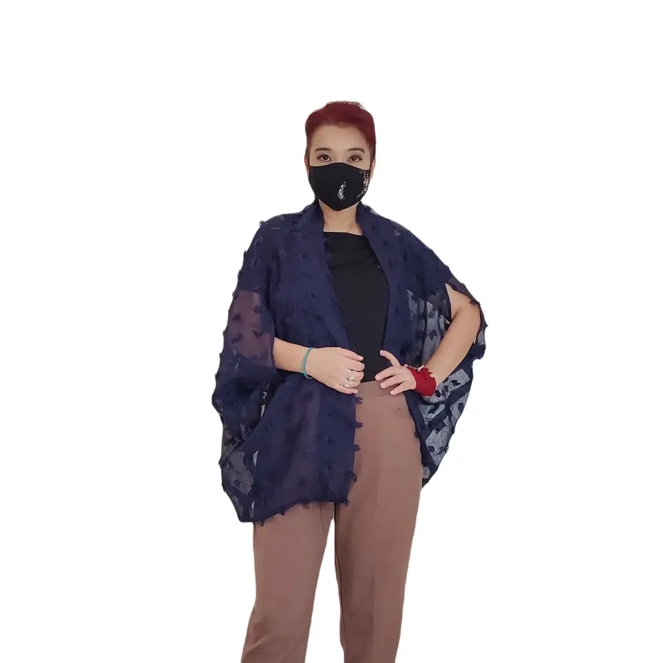 Kardigan Wanita Kimono Oversized Navy