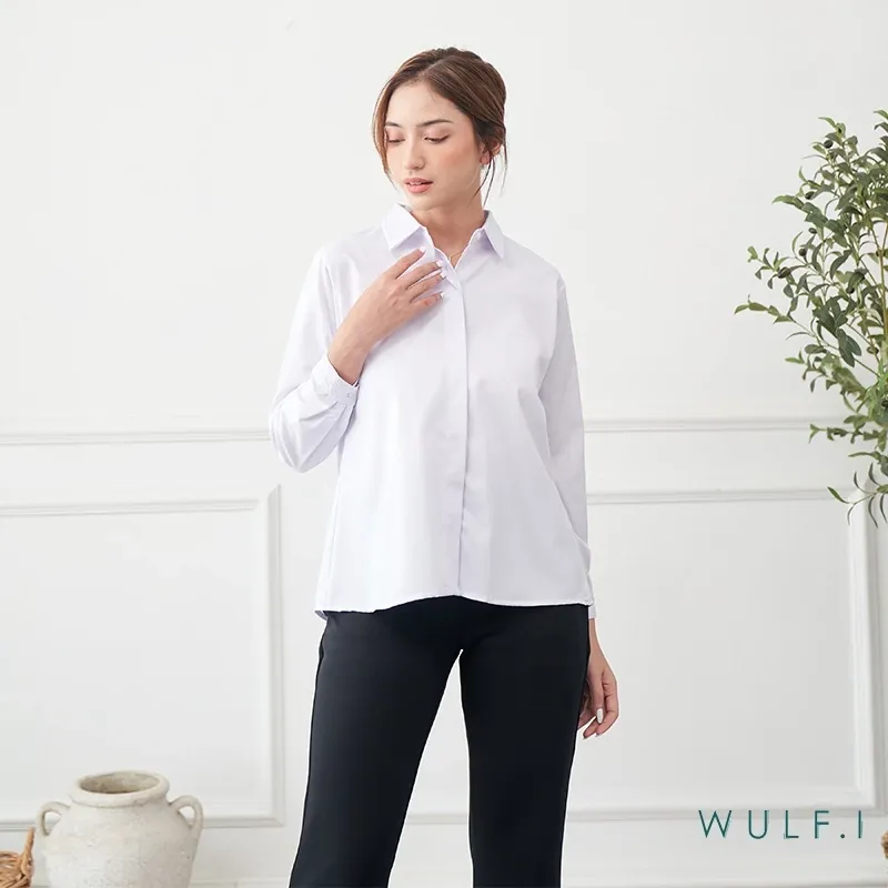 Kemeja Back Pleats Wanita Putih