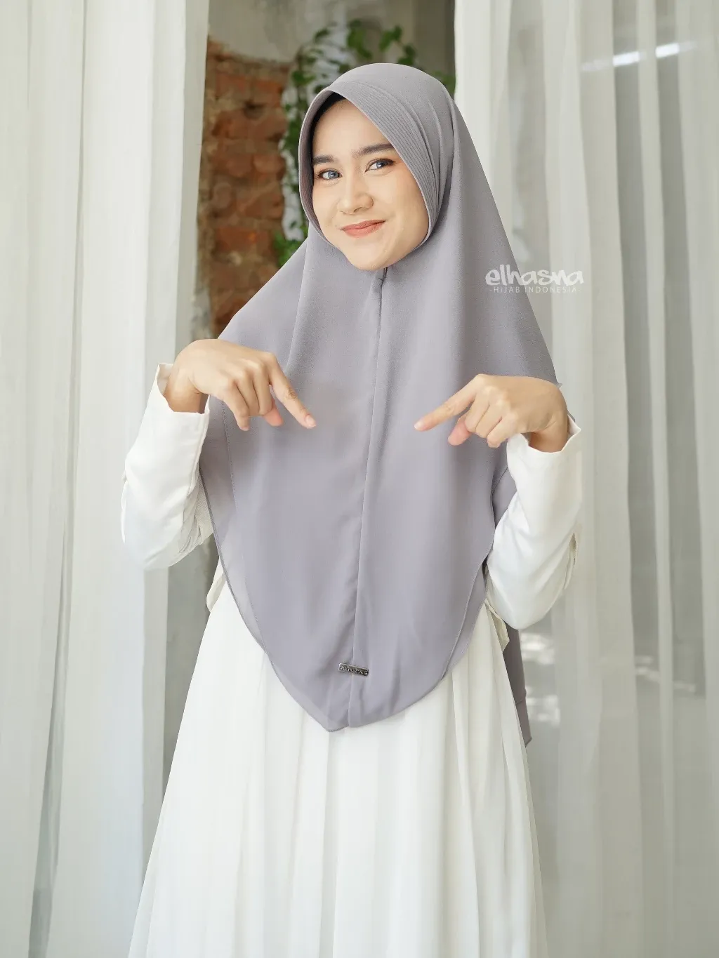 Khimar Instan Elhasna ZARA Ceruty Bolak Balik