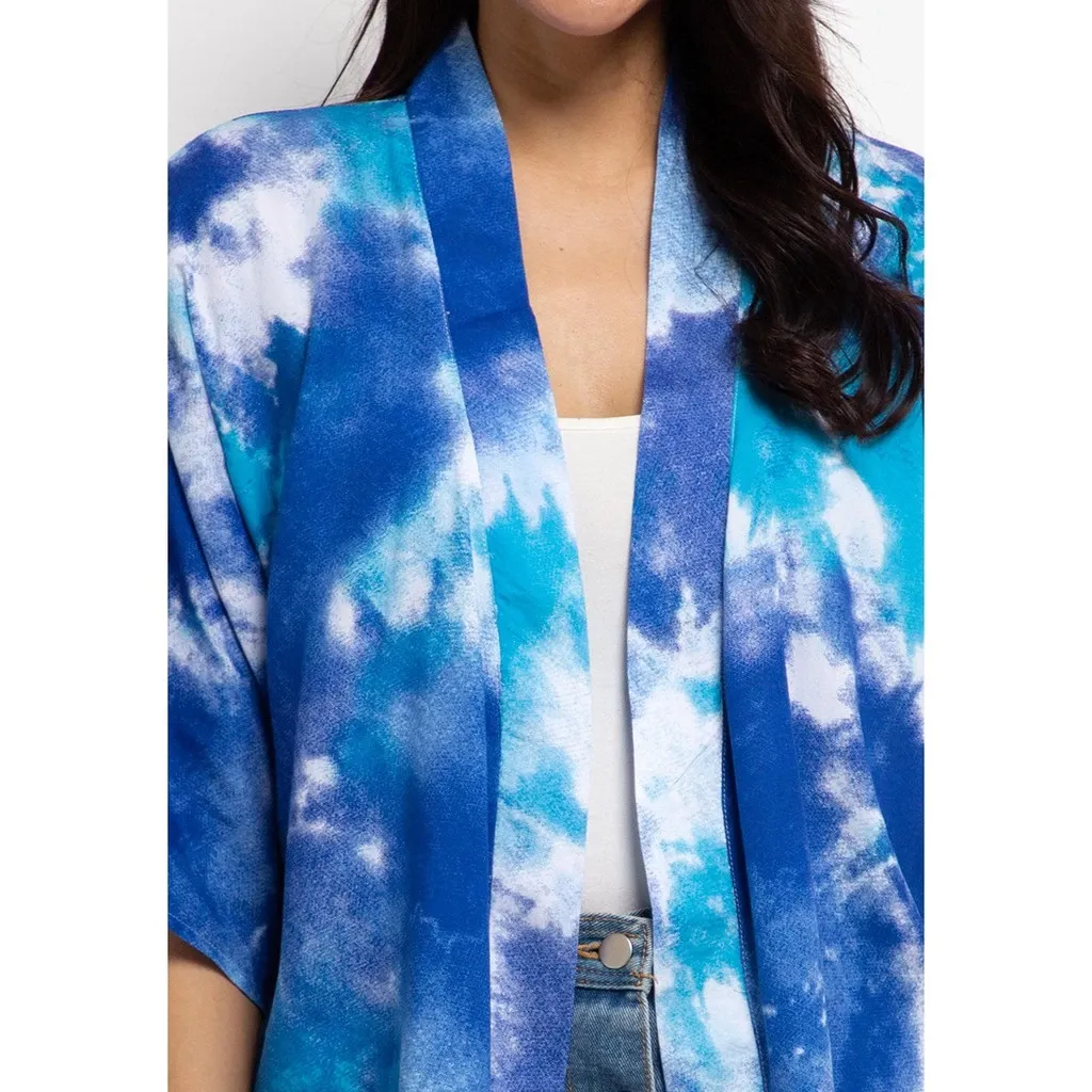 Kimono Tie Dye Galaxi Biru
