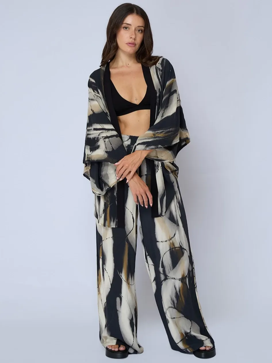 Kimono Tie Dye Wanita Bamboo Blonde