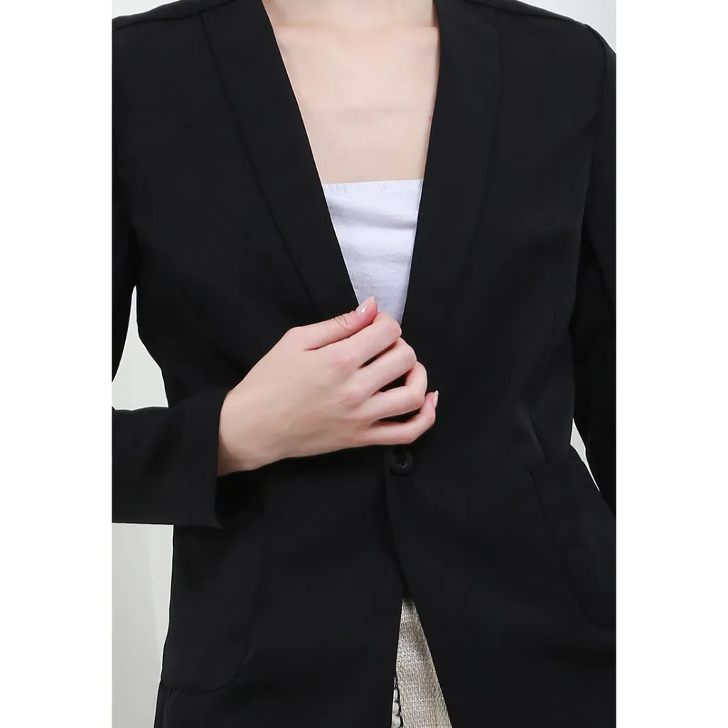 LLACES Clothing Blazer Wanita Tailored Hitam