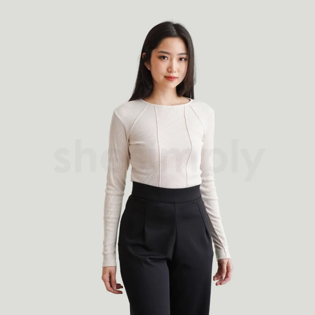 Marlee Long Sleeve Crop Top Wanita