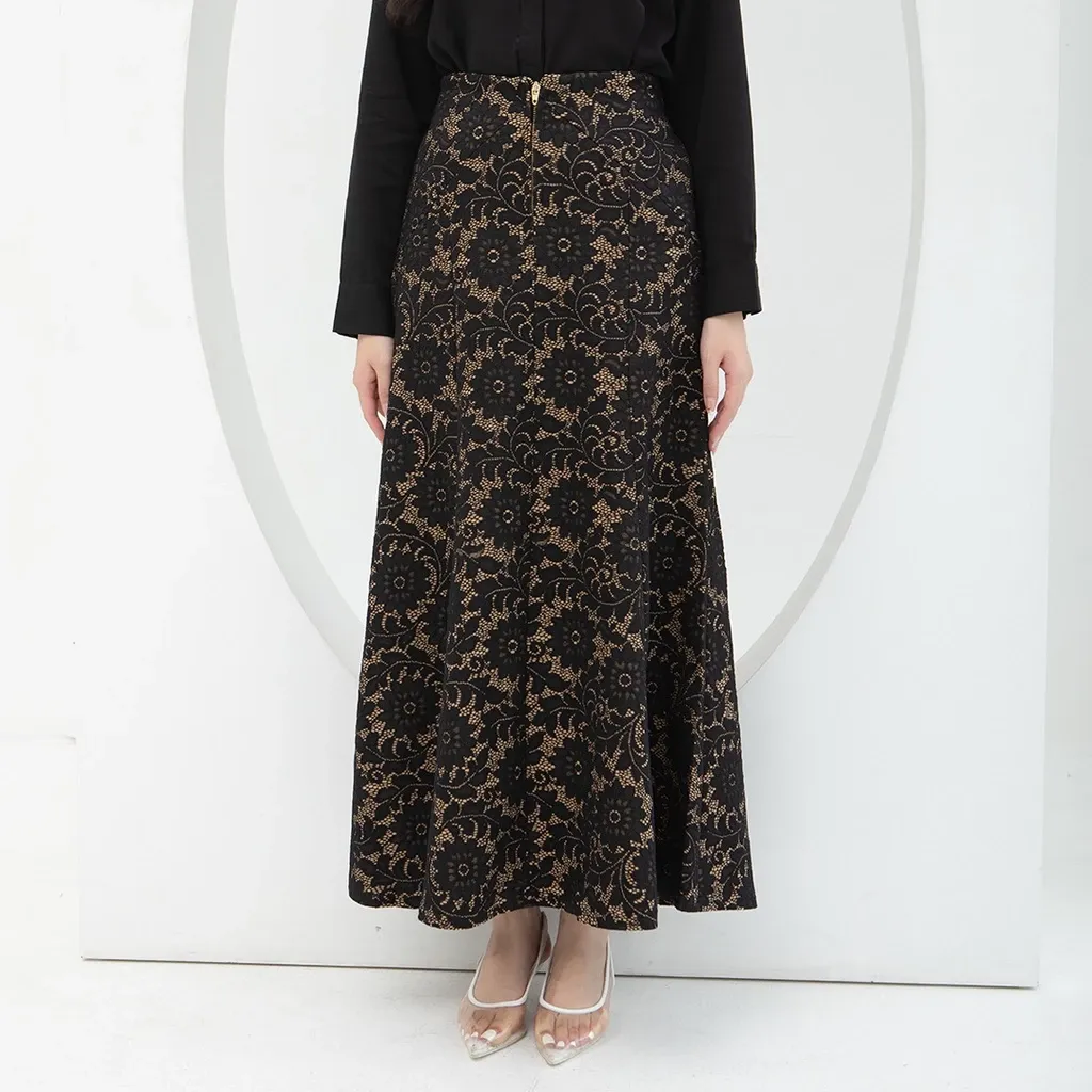 Nala Lace Mermaid Skirt R1425 - Rok Brukat Wanita Pesta Panjang Duyung Maxi
