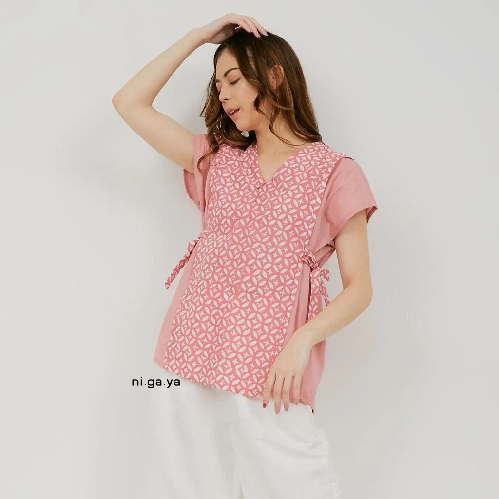 Olivia Top - Blus Batik Premium Wanita Lengan Pendek