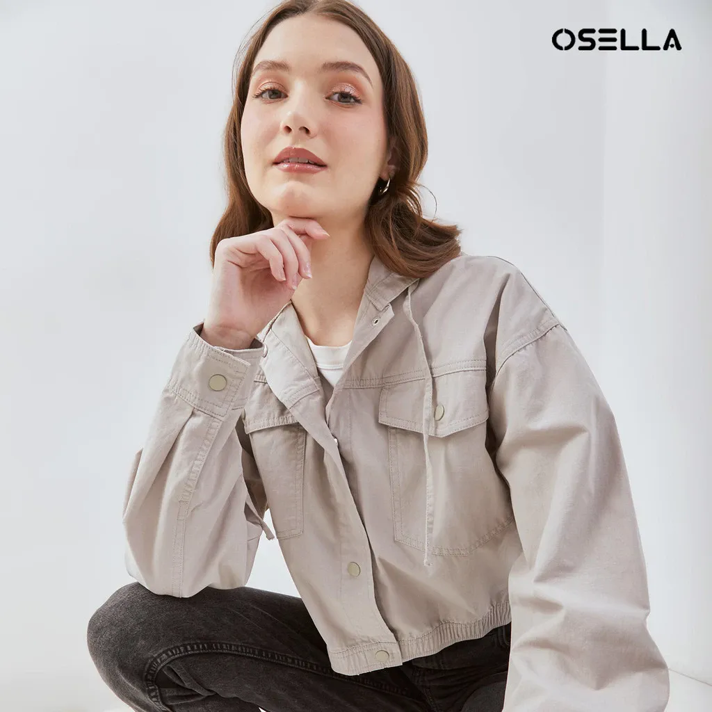 Osella Hoodie Kemeja Wanita Light Grey