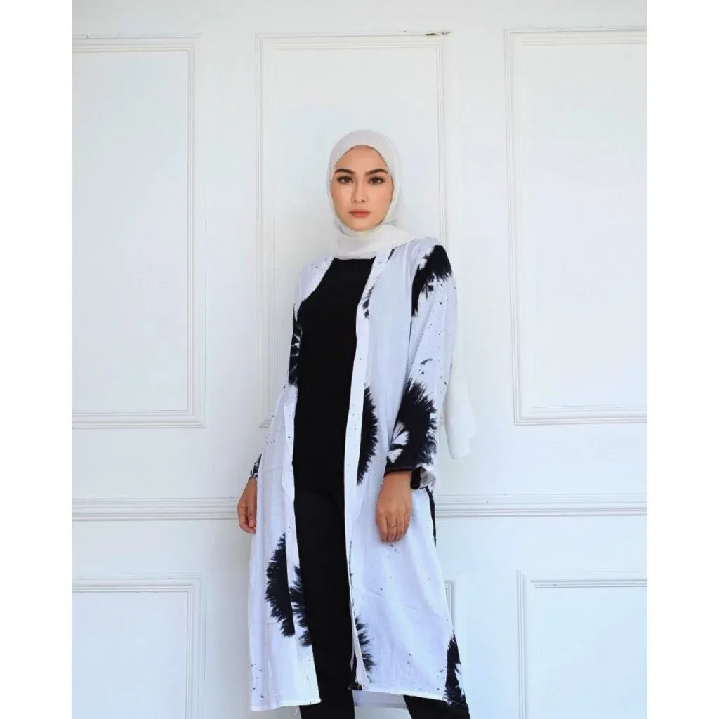 Outer Cardigan Wanita Muslimah Motif Handmade Panjang