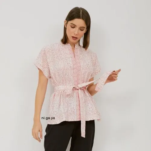 Regina Top - Blus Batik Premium Wanita Lengan Pendek