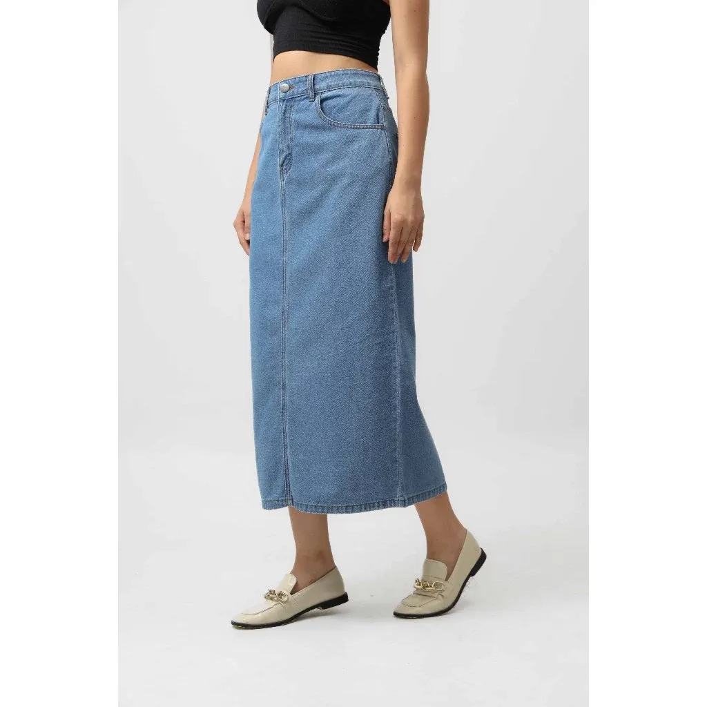 Rok Denim Maxi Wanita Kyron