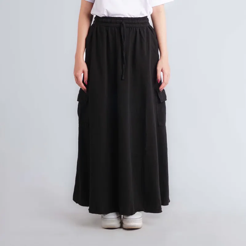 Rok Jeans Cargo Panjang Wanita Maxi Denim Fit 40-80 kg