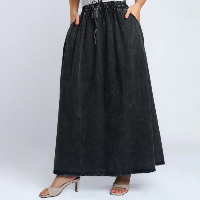 Rok Jeans Maxi Wanita Amber 302