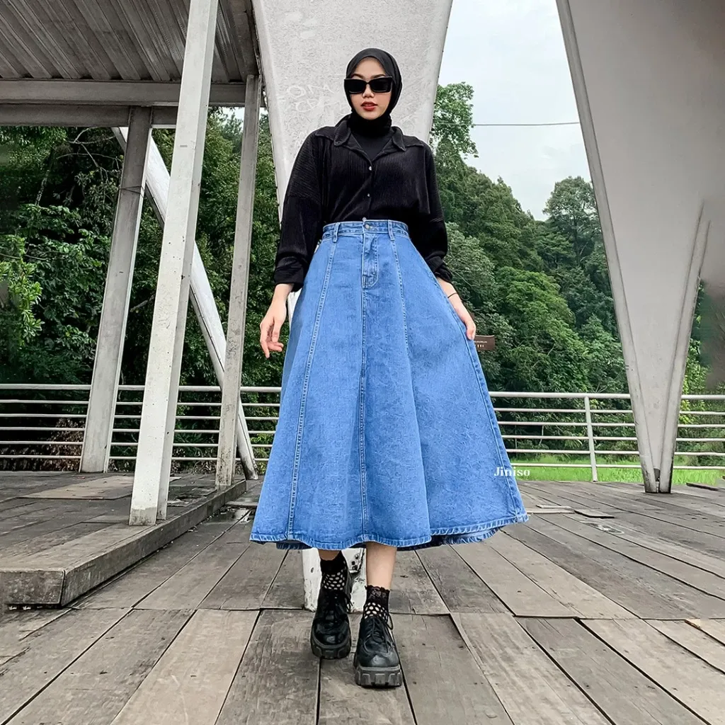 Rok Jeans Panjang A-Line Highwaist 902 SEVENTY