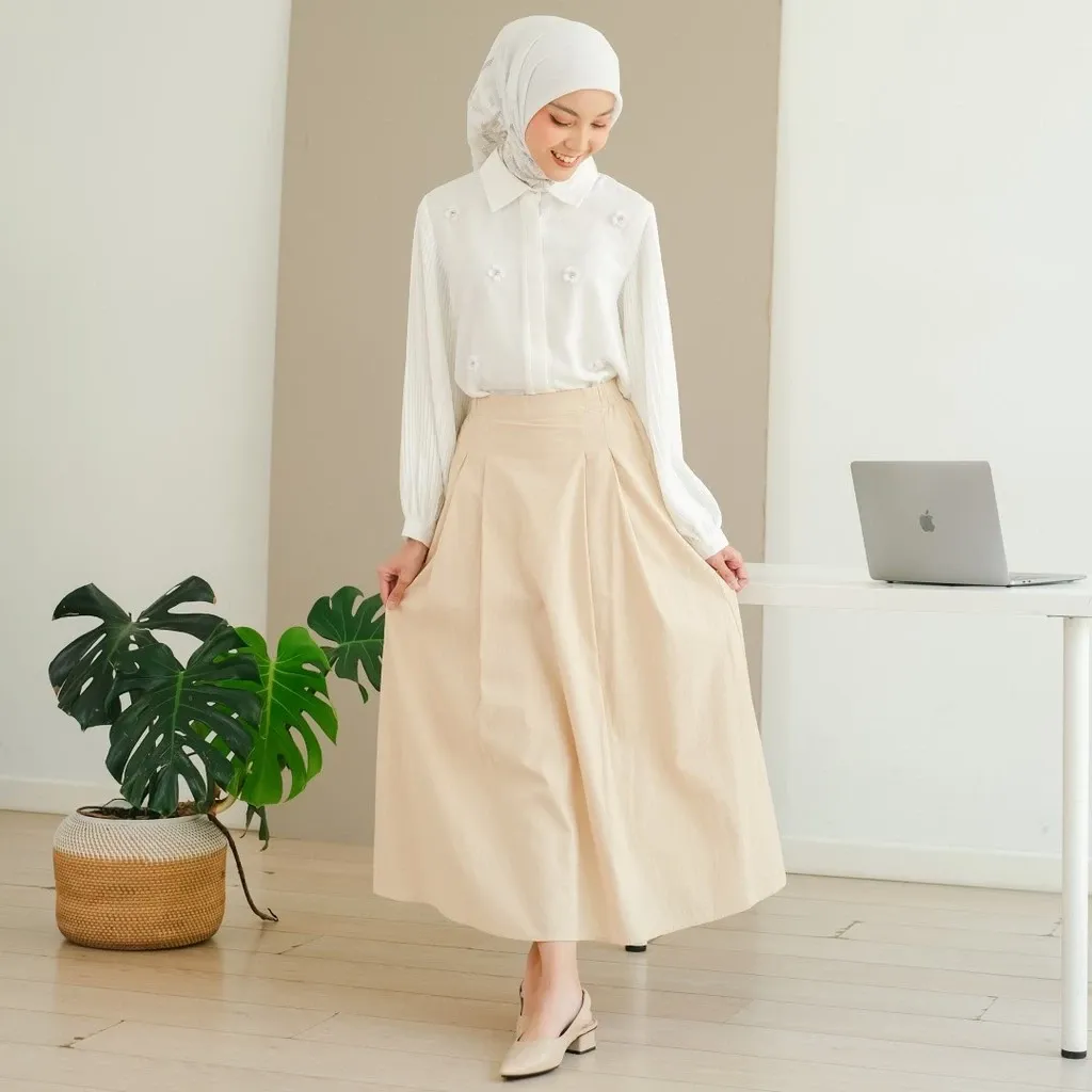 Rok Maxi Polos Wanita Zoya HENCE Bahan Masato Linen